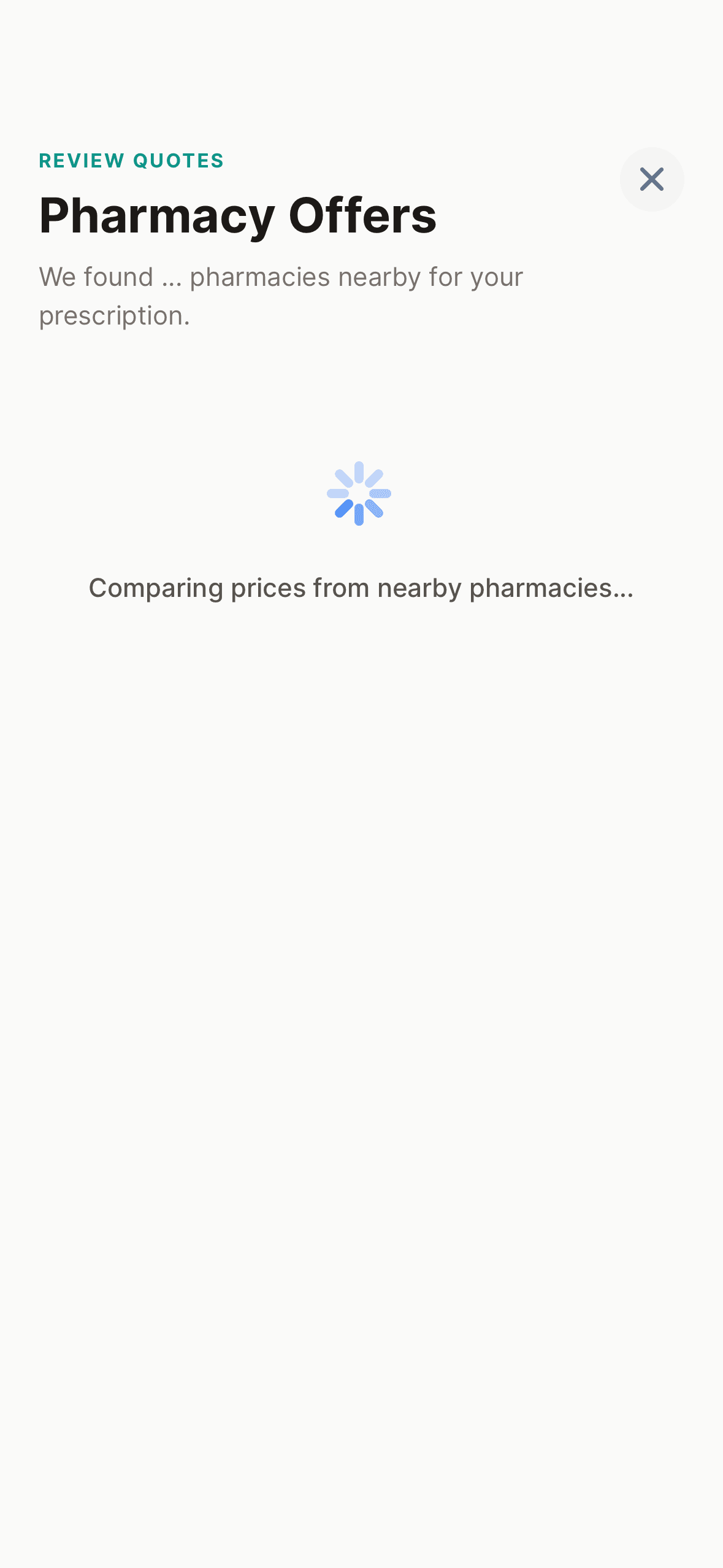 Prescript app finding pharmacy screen